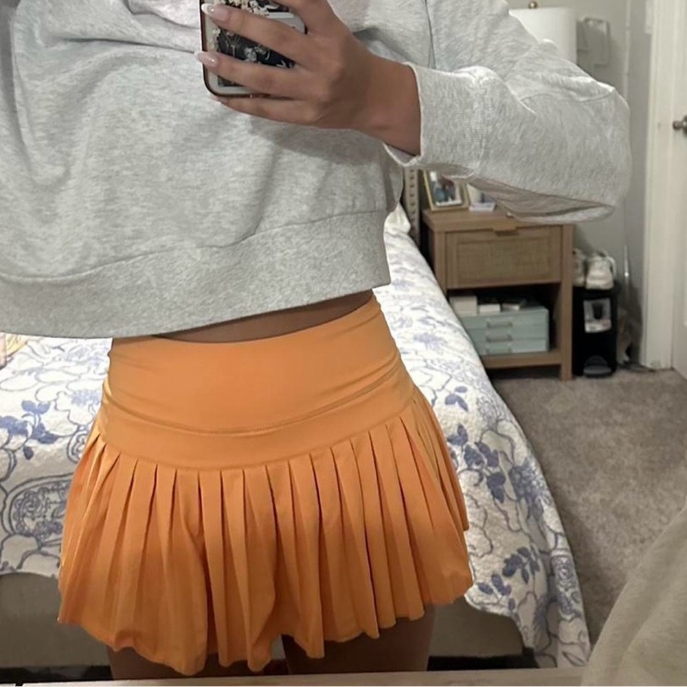 Gold Hinge Orange Tennis Skirt